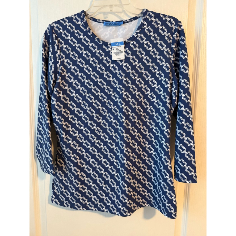 Women's JMCL Blue Puri Link 3/4 Sleeve Tee Size M